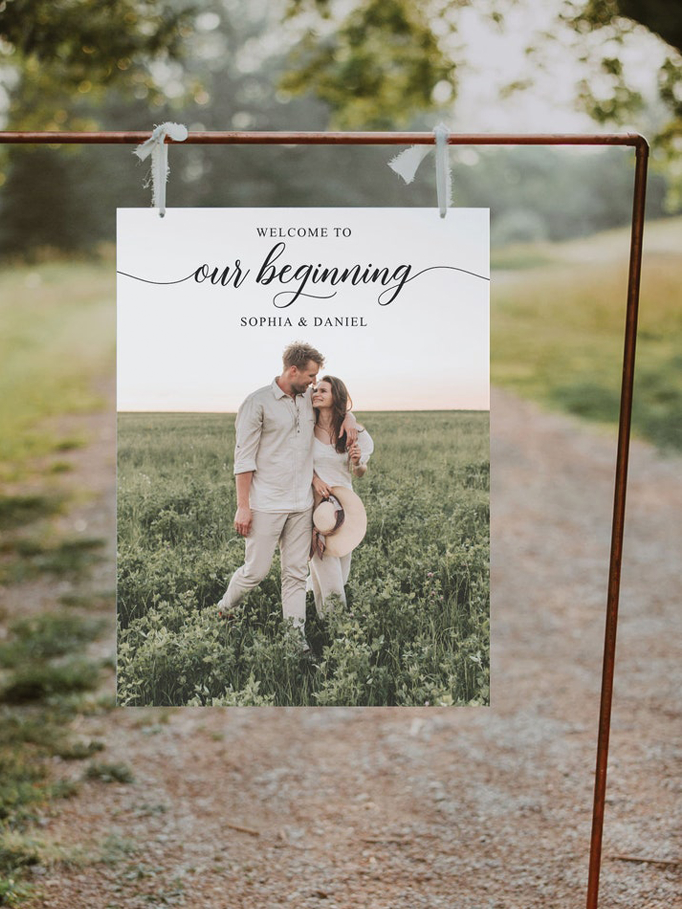 PVC wedding sign with customizable photo